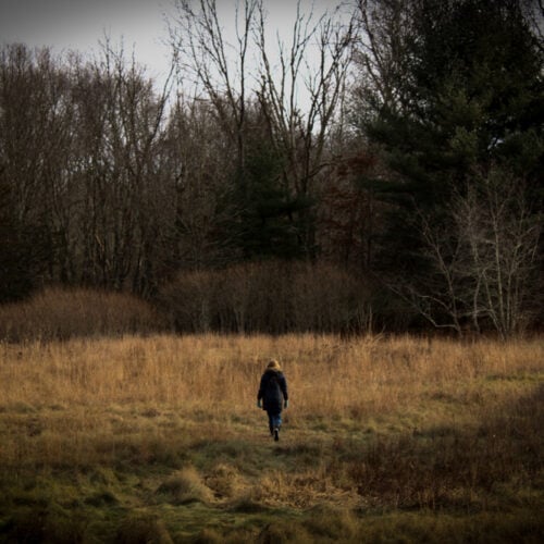 The Outdoor Apothecary how to make a wreath - me walking in a field