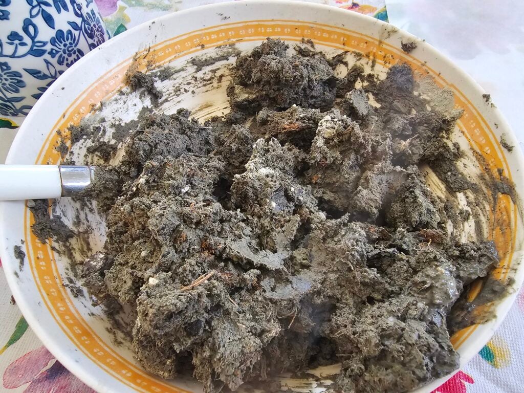 The Outdoor Apothecary DIY seed bombs mixed to a dough like consistency