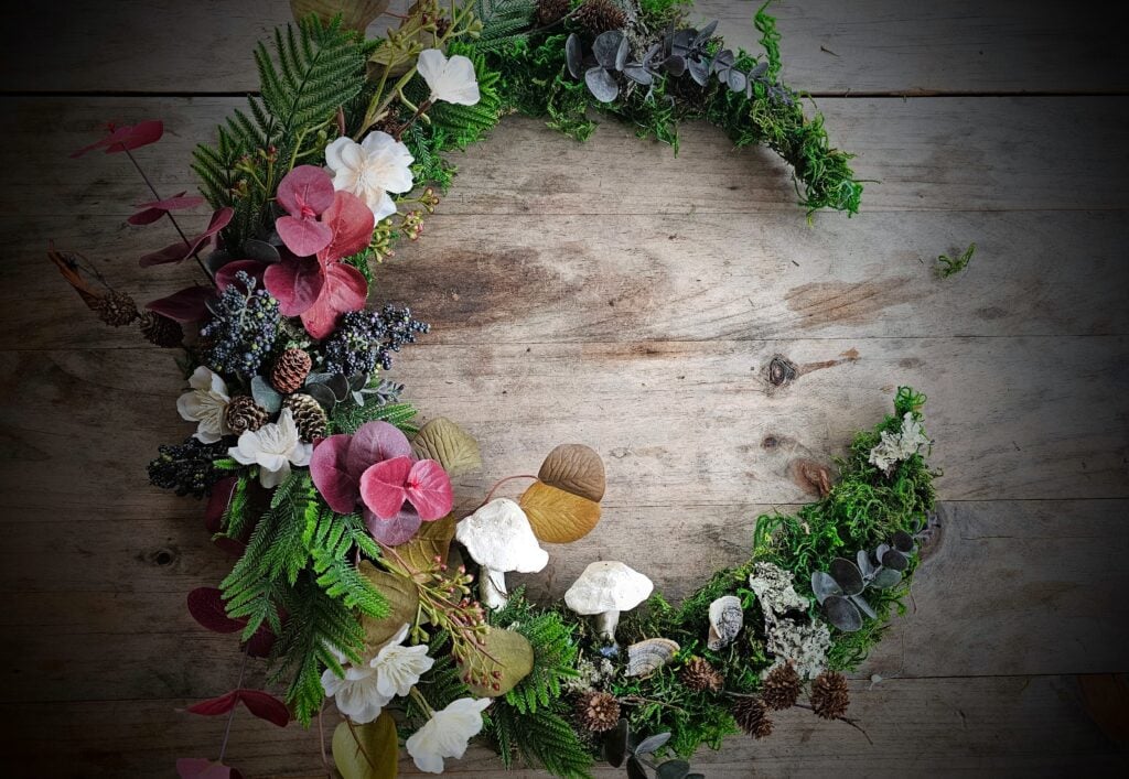 The Outdoor Apothecary crescent moon wreath