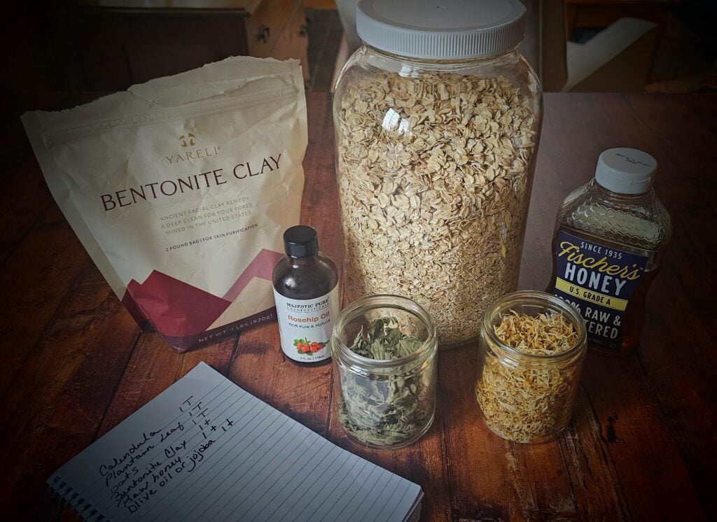 Homemade Facial Scrub with Herbs -