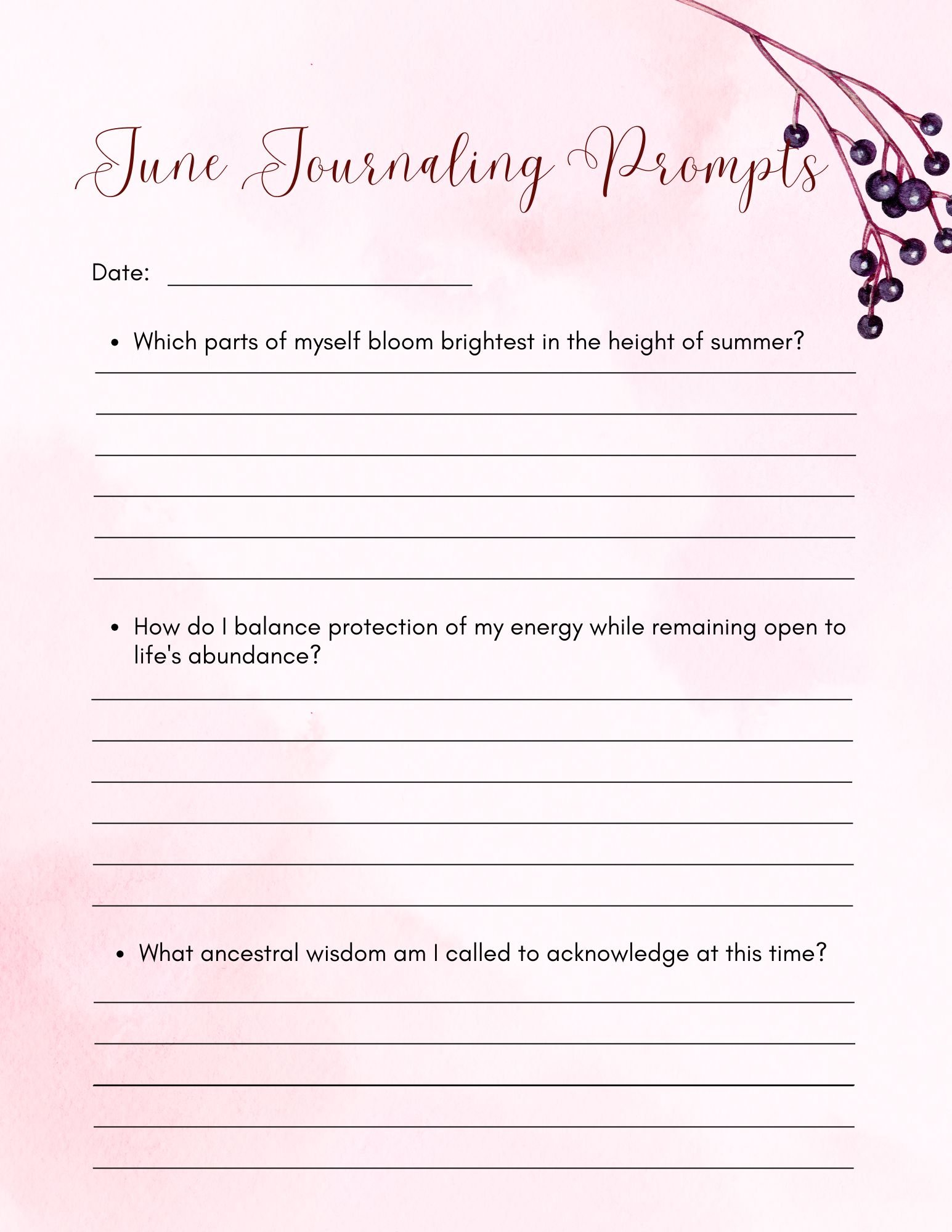 elderberry folklore - journaling prompts