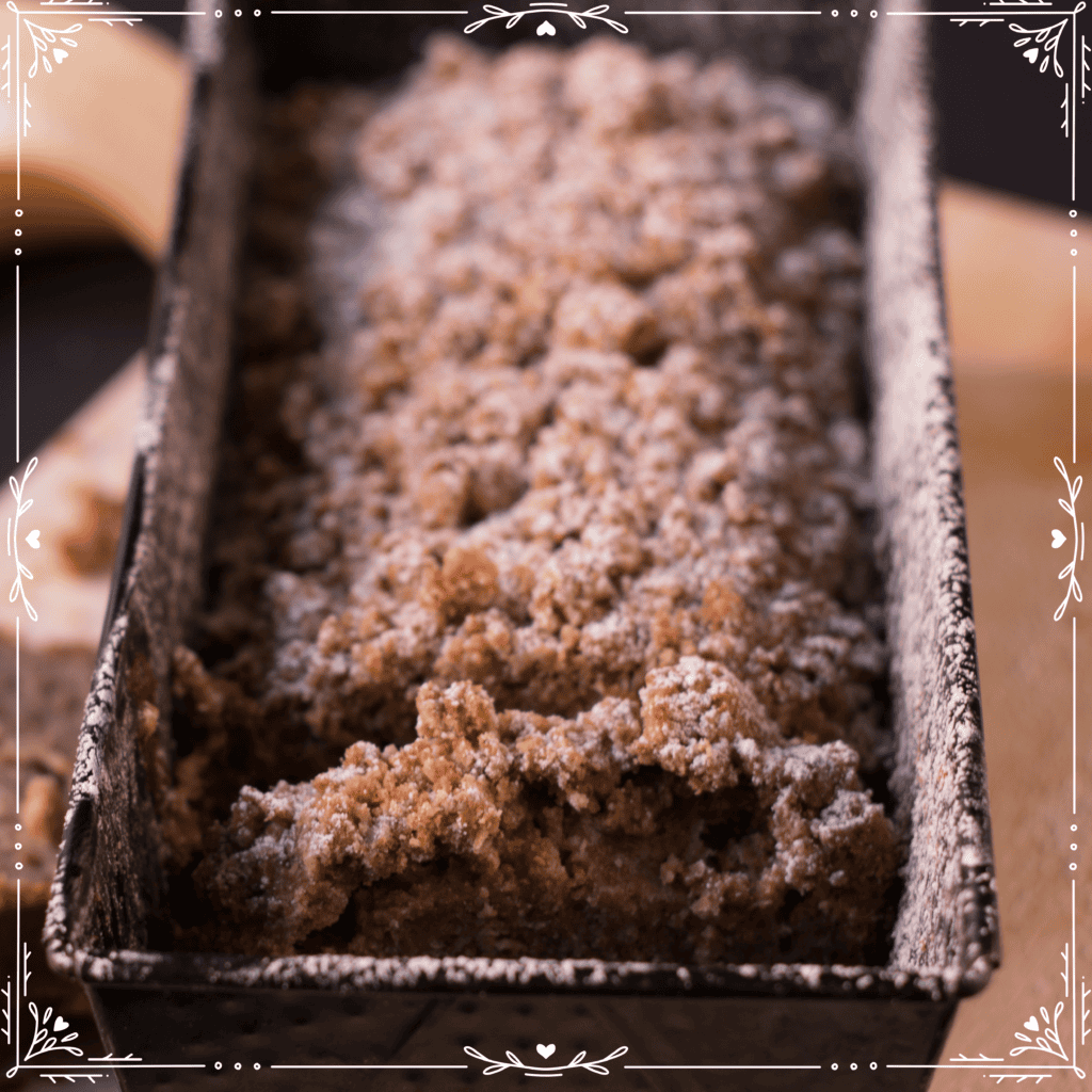 rhubarb bread with streusel topping