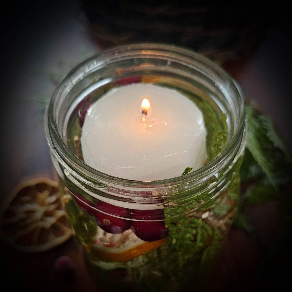 glow jar herbal craft