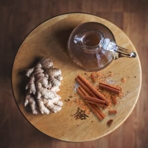 The Outdoor Apothecary gingerbread syrup -Ginger, cinnamon, and herbal tea ingredients.