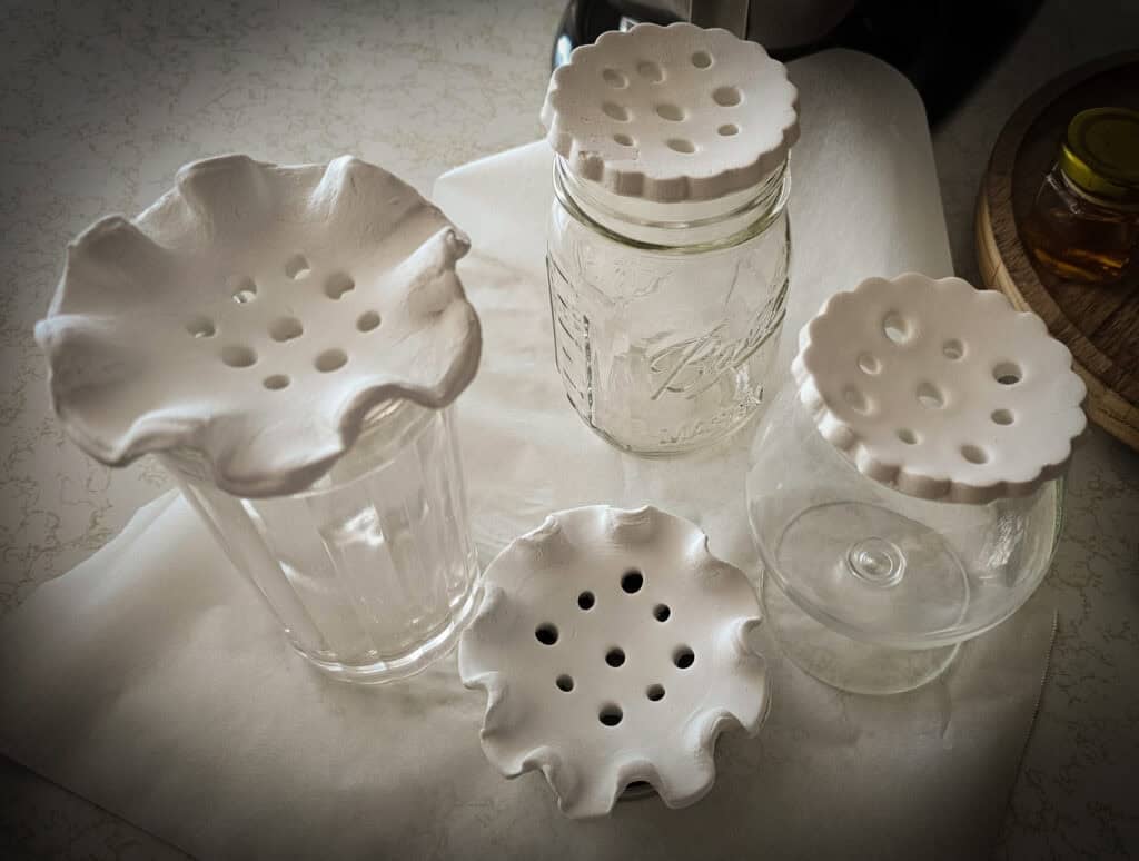 air dry clay flower frogs