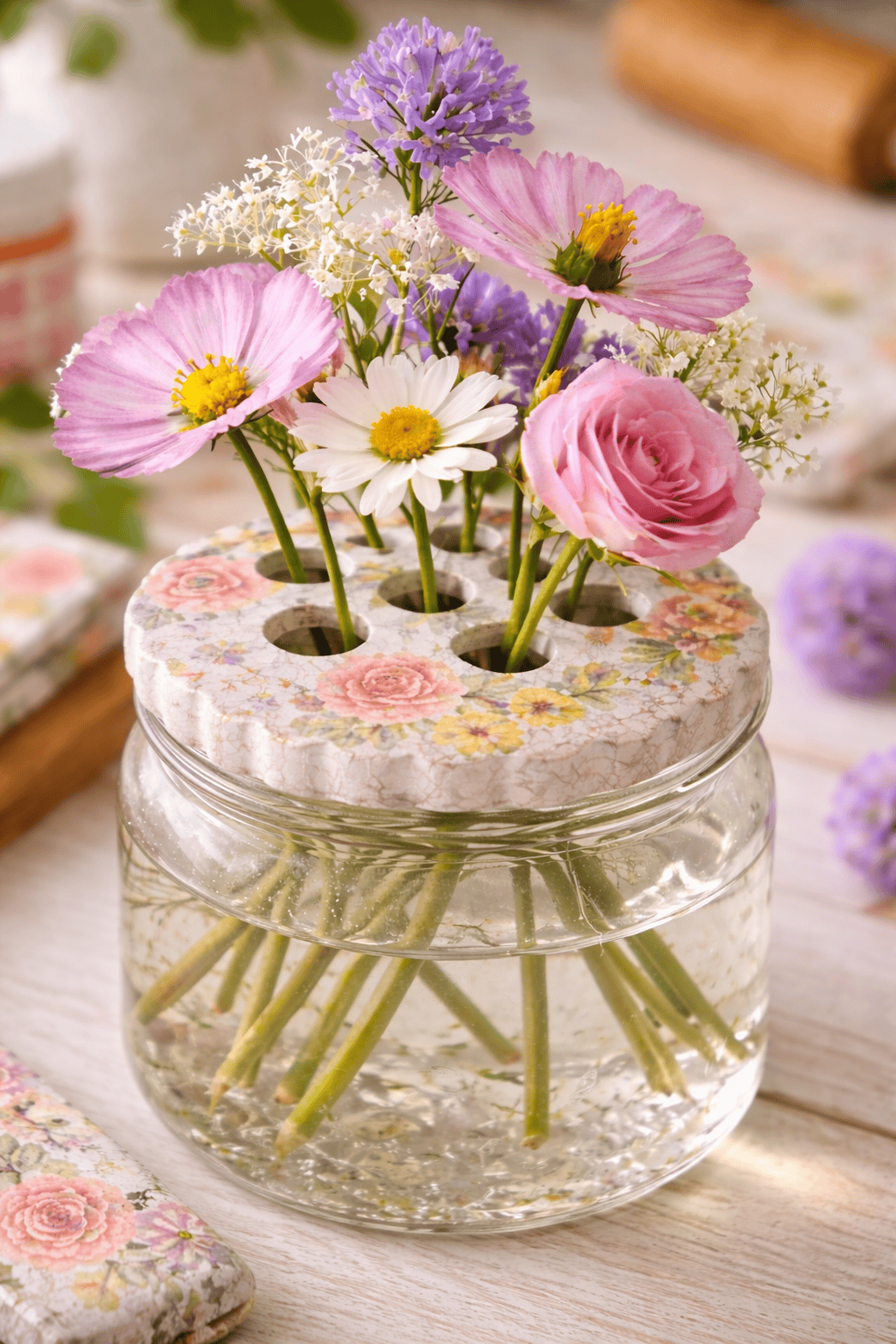 air dry clay flower frogs